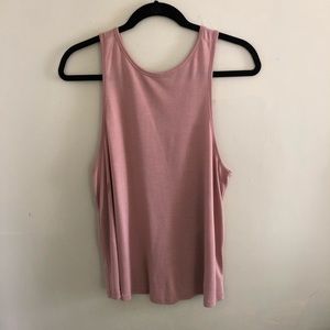 Pink cross cross back top